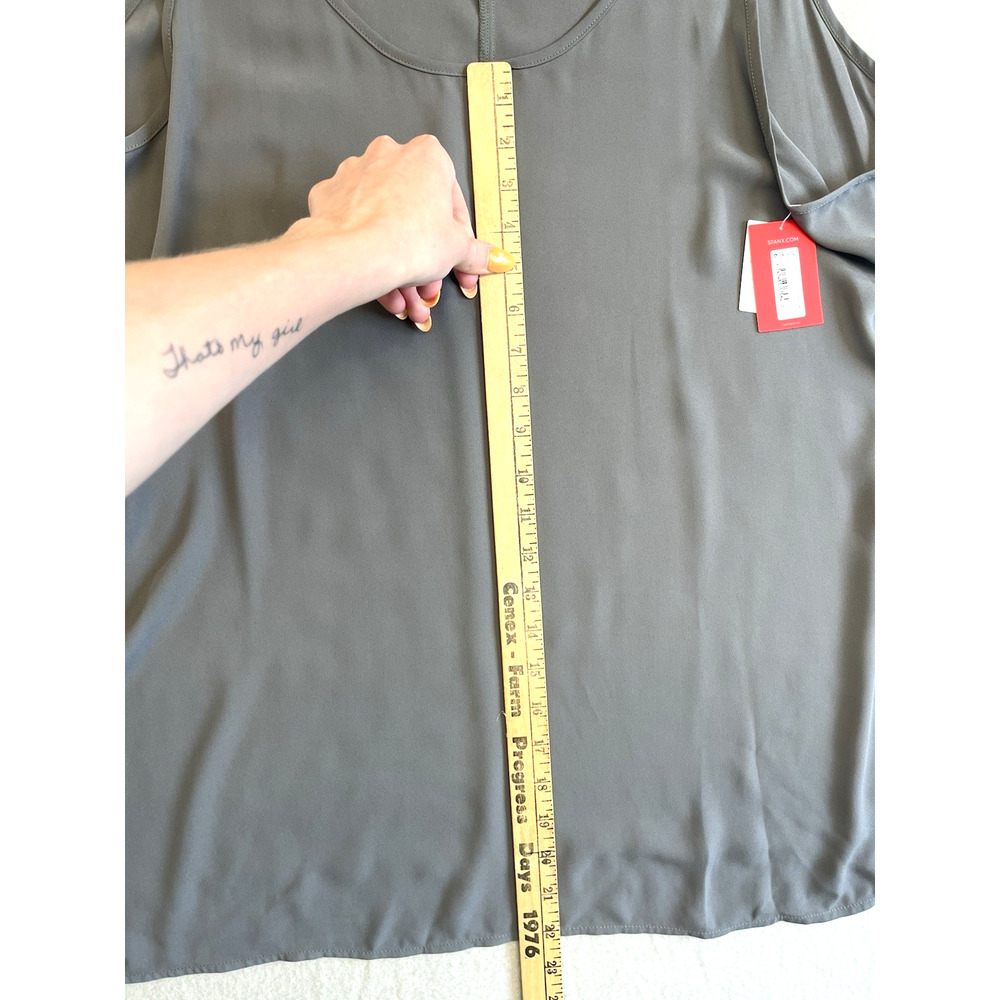 Spanx Semi Sheer Perfect Length Tank Top Womens 3x Smokey Olive Chiffon NWT - Picture 7 of 10